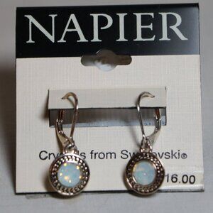 Napier Silver Earrings with Quartz Colored Stone